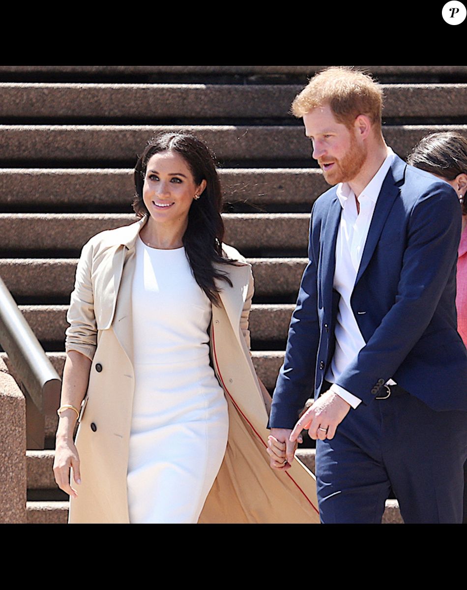 Le prince Harry, duc de Sussex, et Meghan Markle, duchesse de Sussex (enceinte) , arrivent à l'Opéra de Sydney, à l'occasion de leur visite officielle en Australie. Le 16 octobre 2018