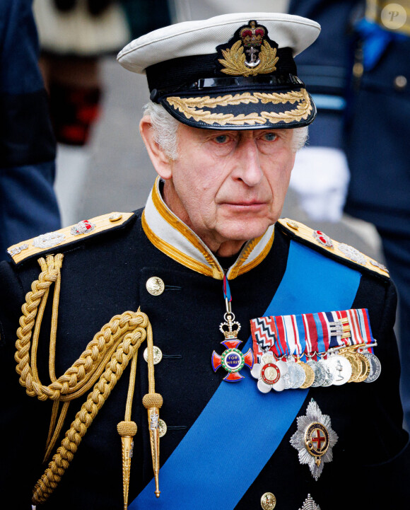 Le roi Charles III d'Angleterre - Funérailles d'Etat de la reine Elizabeth II d'Angleterre, à Londres, Royaume Uni. 