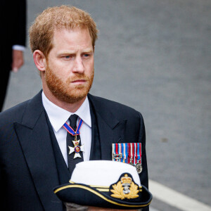 La princesse Anne et Le prince Harry, duc de Sussex - Funérailles d'Etat de la reine Elizabeth II d'Angleterre, à Londres, Royaume Uni, le 19 septembre 2022. 