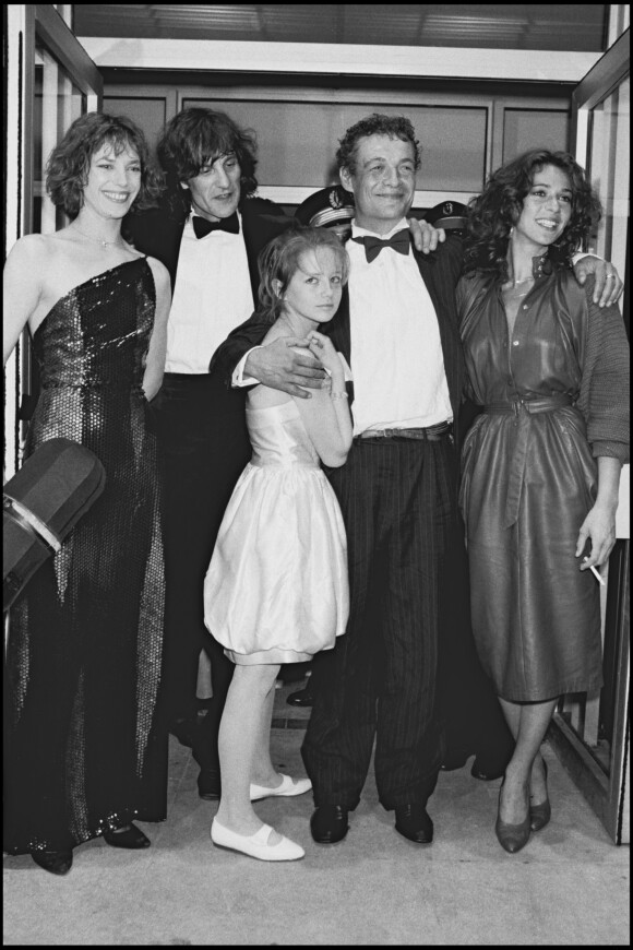 Archives - Jane Birkin, Andrew Birkin, Philippe Leotard, Laure Marsac et Maruschka Detmers présentent "La Pirate" au Festival de Cannes en 1984.