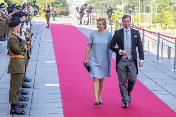 Le grand-duc héritier Guillaume de Luxembourg et Stéphanie de Luxembourg - La famille de Luxembourg arrive à la Philharmonie Luxembourg pour célébrer la fête Nationale le 23 juin 2022. 