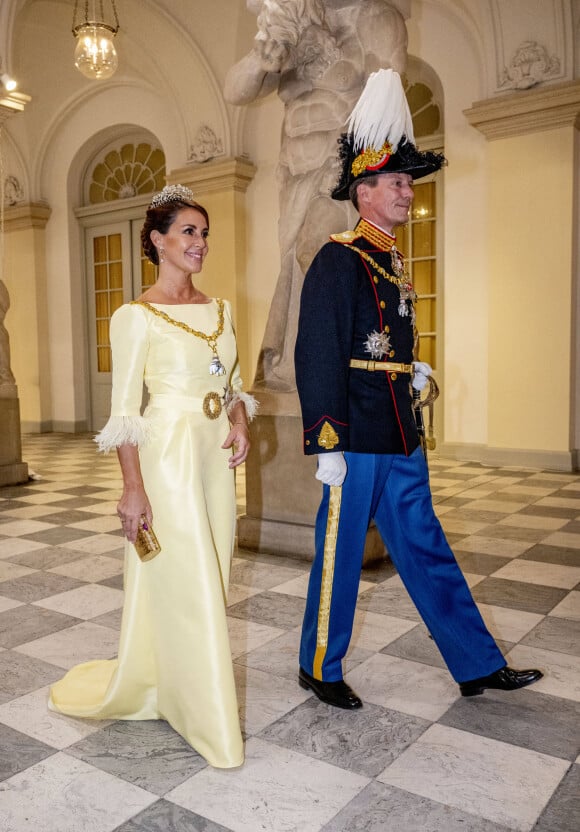 Le prince Joachim de Danemark et la princesse Marie - Dîner de gala au château de Christiansborg pour les invités étrangers et les représentants du Danemark officiel dans le cadre des célébrations du 50ème jubilé de la reine du Danemark le 11 septembre 2022. 