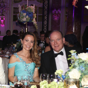 Exclusif - Mme Ghirelli, le prince Albert II de Monaco - Soirée "Dreaming in Azur" organisée par Mr et Mme Ghirelli de la "Venetian Arts Foundation" au profit de la fondation Prince Albert II de Monaco à l'hôtel Hermitage de Monte-Carlo à Monaco le 1er octobre 2022. © Claudia Albuquerque/Bestimage 