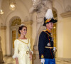 Le prince Joachim de Danemark et la princesse Marie - Dîner de gala au château de Christiansborg pour les invités étrangers et les représentants du Danemark officiel dans le cadre des célébrations du 50ème jubilé de la reine du Danemark le 11 septembre 2022. 