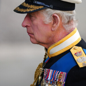 Le roi Charles III d'Angleterre - Sorties du service funéraire à l'Abbaye de Westminster pour les funérailles d'Etat de la reine Elizabeth II d'Angleterre, à Londres, Royaume Uni, le 19 septembre 2022/. © Peter Byrne/ PA via Bestimage 