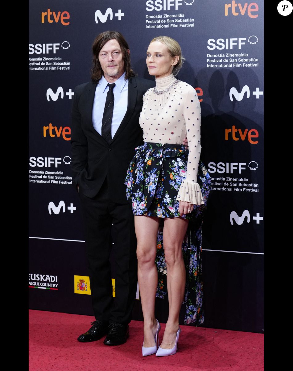 Diane Kruger, Norman Reedus à la première de "Marlowe" au 70e Festival du Film de Saint-Sébastien, le 24 septembre 2022.