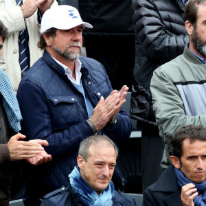 Joël, Jean-Marie et Eric Cantona Cantona dans les tribunes des internationaux de France de Roland Garros à Paris le 3 juin 2016. © Dominique Jacovides / Bestimage