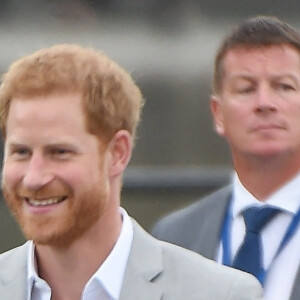 Le prince Harry, duc de Sussex et sa femme Meghan Markle, duchesse de Sussex arrivent au musée de l'émigration EPIC à Dublin le 11 juillet 2018 