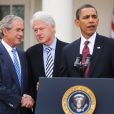 Bill Clinton avec Barack Obama et George Bush interviennent solidairement en faveur d'Haïti le 16 janvier 2010 