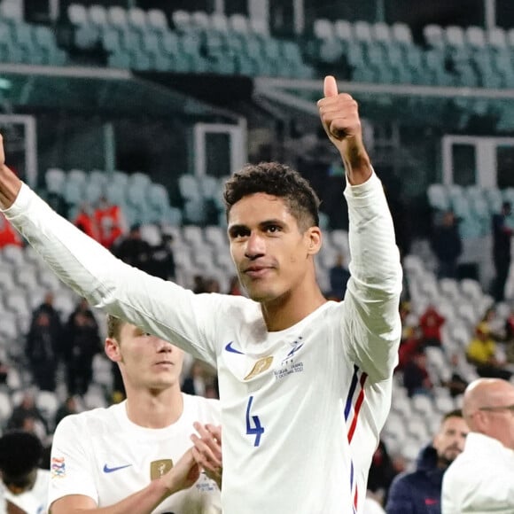 Raphael Varane (France) - Match de football en ligue des Nations : La France bat la Belgique 3-2 au Juventus Stadium à Turin le 7 octobre 2021. © Norbert Scanella / Panoramic / Bestimage