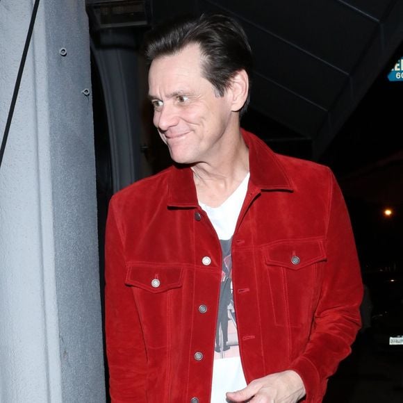 Jim Carrey est allé diner au restaurant Craig dans le quartier de West Hollywood à Los Angeles, le 18 février 2020