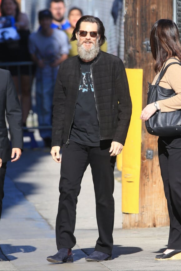 Jim Carrey arrive à l'émission 'Jimmy Kimmel Live' à Hollywood.