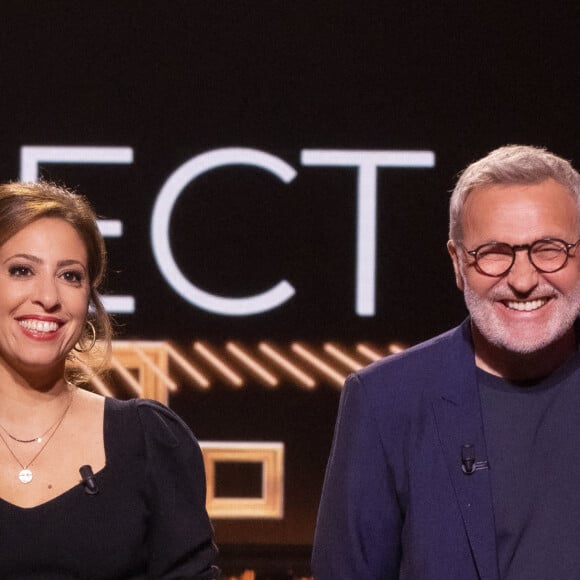 Léa Salamé, Laurent Ruquier - Sur le plateau de l'émission OEED (On Est En Direct) présentée par L.Salamé et L.Ruquier - Paris le 23/04/2022 - © Jack Tribeca / Bestimage.