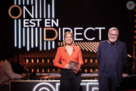 Léa Salamé, Laurent Ruquier - Sur le plateau de l'émission OEED (On Est En Direct) présentée par L.Salamé et L.Ruquier - Paris le 09/04/2022 - © Jack Tribeca / Bestimage.