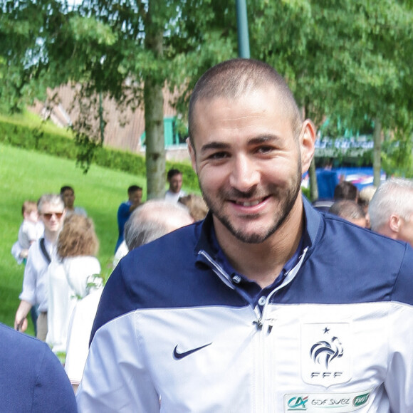 Patrice Évra et Karim Benzema - Les joueurs de l'équipe de France de football se promènent au parc du Héron - Villeneuve d'Ascq avant leur rencontre en match amical contre la Jamaïque en 2014