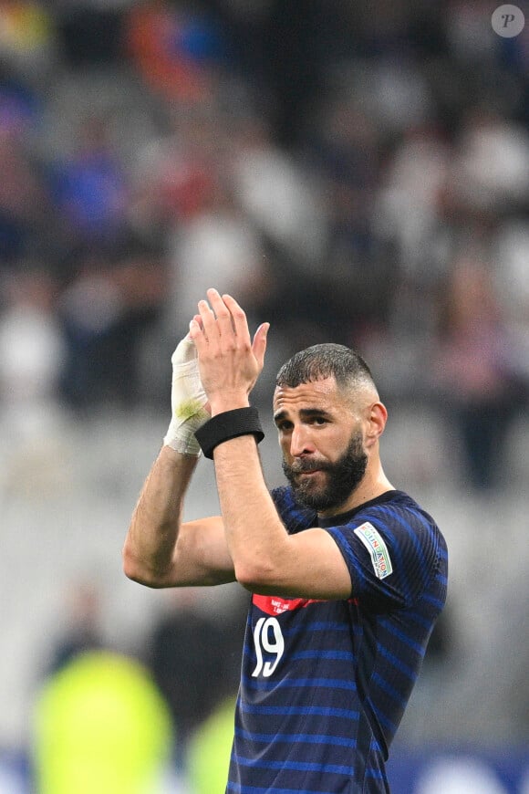 deception de Karim Benzema (France) lors du match de Ligue des nations opposant la France au Danemark au stade de France, à Saint-Denis, Seine, Saint-Denis, France, le 3 juin 2022. Le Danemark a gagné 2-1. © Jean-Baptiste Autissier/Panoramic/Bestimage