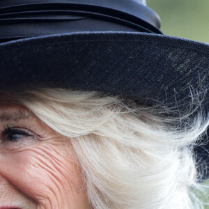 Le roi Charles III d'Angleterre et Camilla Parker Bowles, reine consort d'Angleterre, lors d'une réceptions organisée pour les associations caritatives au château de Cardiff. Le 16 septembre 2022. A la sortie, le couple royal est allé à la rencontre du public massé devant l'édifice. 