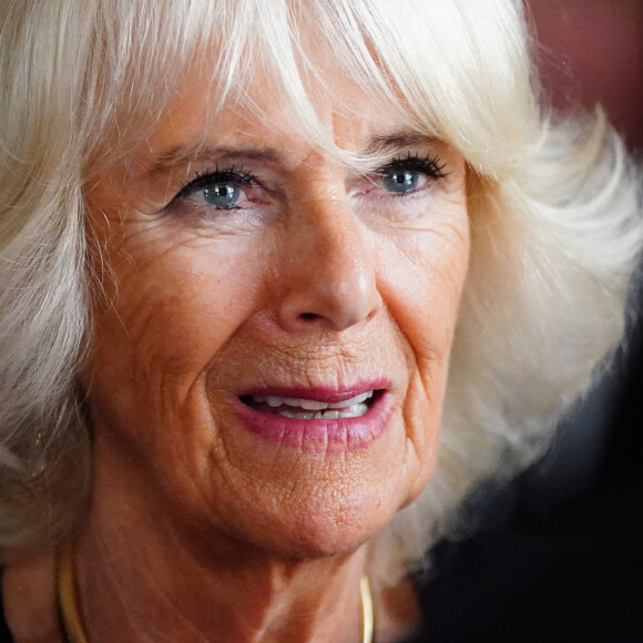 La reine consort Camilla Parker Bowles en audience au palais de Buckingham à Londres. Le 11 septembre 2022 