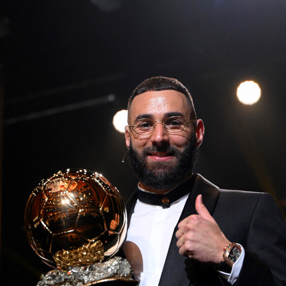 Karim Benzema (Ballon d'Or masculin 2022) - 66ème cérémonie du Ballon d'Or au Théâtre du Chatelet à Paris le 17 octobre 2022. © Stéphane Mantey via Bestimage