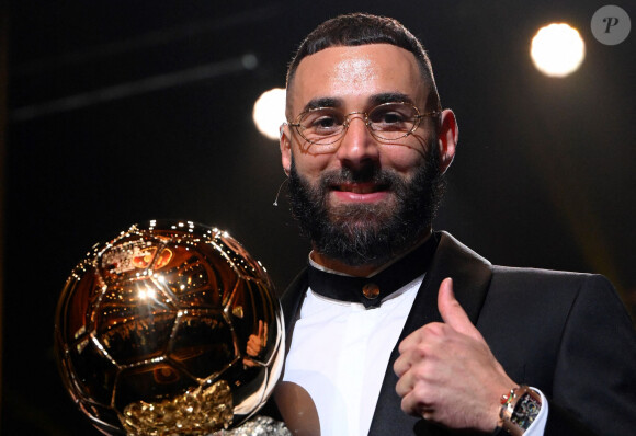 Karim Benzema (Ballon d'Or masculin 2022) - 66ème cérémonie du Ballon d'Or au Théâtre du Chatelet à Paris le 17 octobre 2022. © Stéphane Mantey via Bestimage