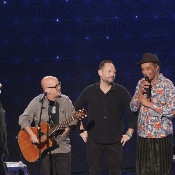 Exclusif - Tryo, Jacques Veneruso, Yannick Noah, Asa - Surprises - Enregistrement de l'émission "La boîte à secrets 13", présentée par F.Bollaert, diffusée le 21 octobre sur France 3. © Jack Tribeca / Bestimage