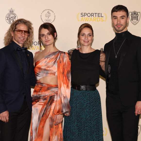 Gwendal Peizerat, Gabriella Papadakis, Nathalie Péchalat, Guillaume Cizeron - Soirée des Sportel Awards au Grimaldi Forum à Monaco, le 24 octobre 2022. Placé sous la Présidence d'Honneur de S.A.S. le prince Albert II, SPORTEL Awards est une compétition internationale ayant pour but de récompenser les meilleures séquences sportives filmées de l'année écoulée. © Claudia Albuquerque/Bestimage