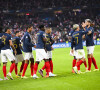 Joie des joueurs de l equipe de France apres le but de Kylian Mbappe (Fra) - Match de la 5ème et avant-dernière journée de Ligue des nations entre la France et l'Autriche (2-0) au Stade de France à Saint-Denis le 22 septembre 2022.