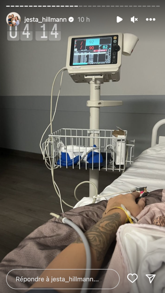Jesta Hillmann à l'hôpital pour une opération des amygdales - Instagram