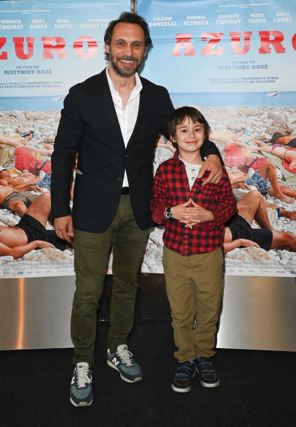 Yannick Choirat et son fils Odilon Aubert Choirat lors de l'avant-première du film "Azuro" à l'UGC Ciné Cité les Halles à Paris