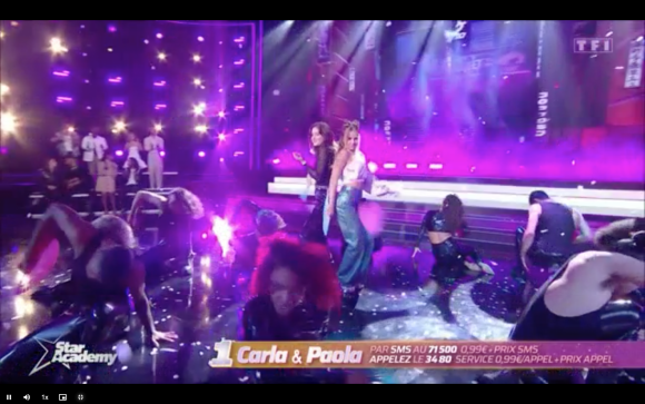 Carla et Paola dans la "Star Academy" sur TF1.