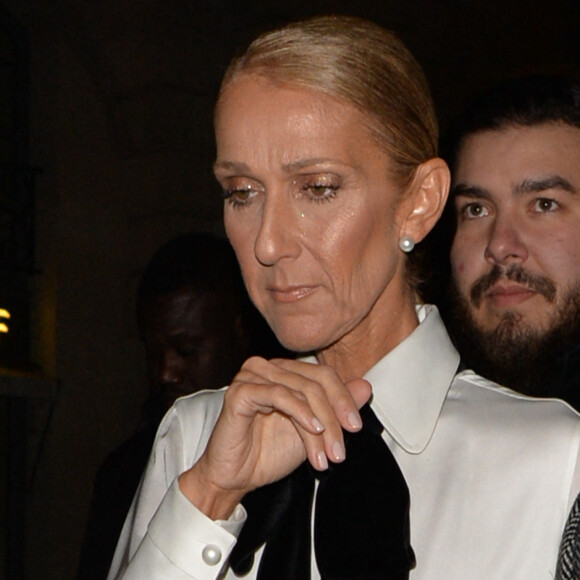 Céline Dion à la sortie du défilé Giorgio Armani Privé à l'hôtel d'Evreux lors de la Fashion Week Haute Couture collection printemps/été 2019 de Paris, France.