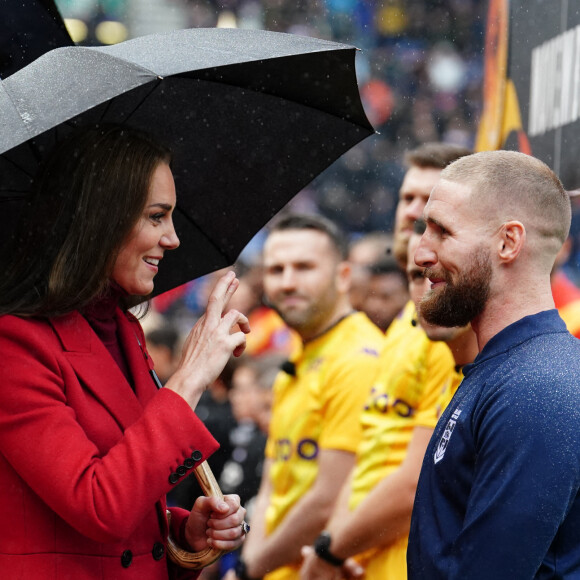 La princesse de Galles assiste au match de rugby entre l'Angleterre et la Papouasie Nouvelle-Guinéea, pour les matchs tests avant la coupe du monde 2023. Le 5 novembre 2022. @ Martin Rickett/PA Wire