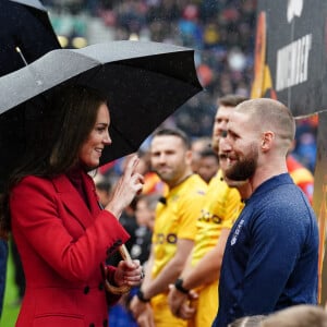 La princesse de Galles assiste au match de rugby entre l'Angleterre et la Papouasie Nouvelle-Guinéea, pour les matchs tests avant la coupe du monde 2023. Le 5 novembre 2022. @ Martin Rickett/PA Wire