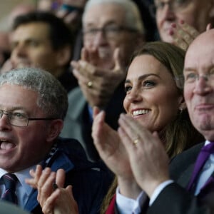 La princesse de Galles assiste au match de rugby entre l'Angleterre et la Papouasie Nouvelle-Guinéea, pour les matchs tests avant la coupe du monde 2023. Le 5 novembre 2022. @ Martin Rickett/PA Wire