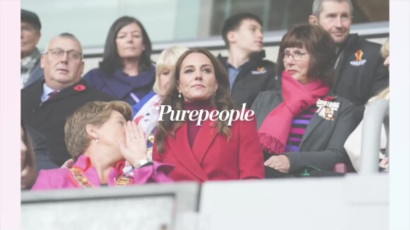 Kate Middleton : Manteau flamboyant et hors de prix, parapluie XXL... elle rayonne pour une sortie rugby !