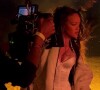 Tournage du clip de "Lift Me Up", le single qui annonce le retour de Rihanna après 6 ans d'absence le 3 novembre 2022. 