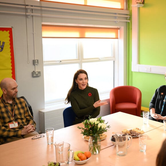 Catherine (Kate) Middleton, princesse de Galles, visite le centre pour enfants Colham Manor à Hillingdon, près de Londres, le 9 novembre 2022. 