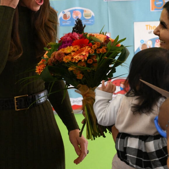 Catherine (Kate) Middleton, princesse de Galles, visite le centre pour enfants Colham Manor à Hillingdon, près de Londres, le 9 novembre 2022. 