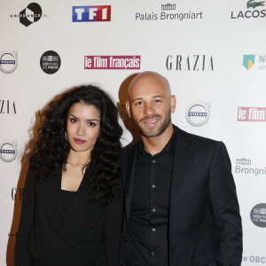 Sabrina Ouazani (combinaison Paule Ka) et Franck Gastambide - 23ème cérémonie des Trophées du Film Français au palais Brongniart à Paris, le 2 février 2016. 