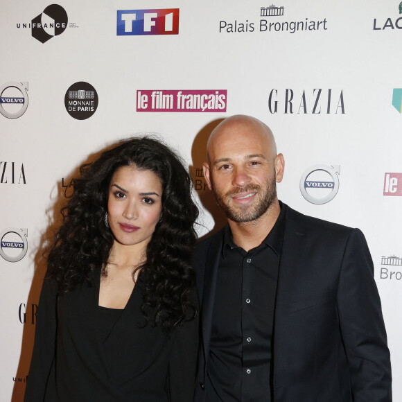 Sabrina Ouazani (combinaison Paule Ka) et Franck Gastambide - 23ème cérémonie des Trophées du Film Français au palais Brongniart à Paris, le 2 février 2016. 