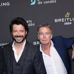 Exclusif - Edouard d'Arbaumont (PDG Breitling Europe), Alvaro Morte (La casa de papel), Franck Dubosc, Georges Kern (PDG Breitling) - Dîner de charité Breitling à la Samaritaine pour l'association "Premiers de Cordée" à Paris, le 14 novembre 2022. © Rachid Bellak/Bestimage