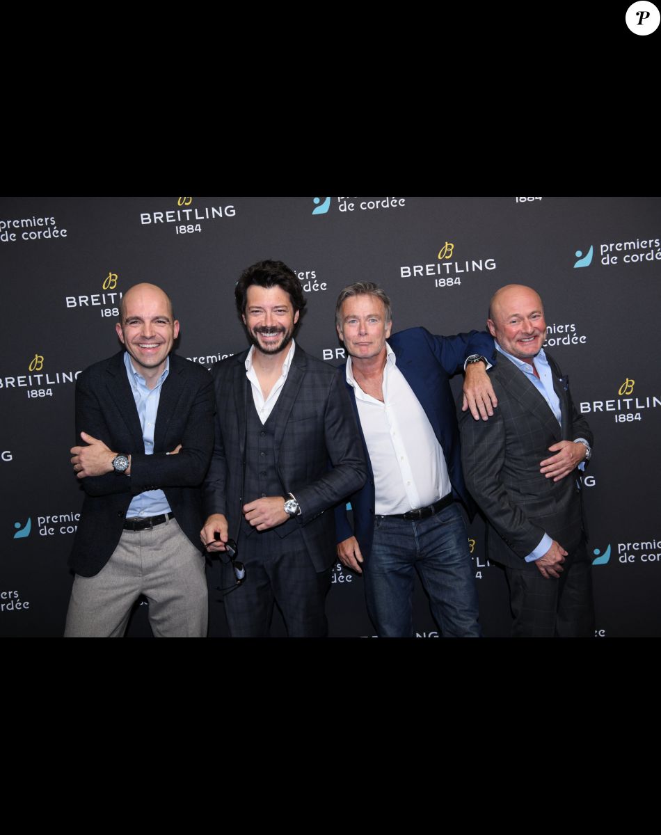 Exclusif - Edouard d'Arbaumont (PDG Breitling Europe), Alvaro Morte (La casa de papel), Franck Dubosc, Georges Kern (PDG Breitling) - Dîner de charité Breitling à la Samaritaine pour l'association "Premiers de Cordée" à Paris, le 14 novembre 2022. © Rachid Bellak/Bestimage