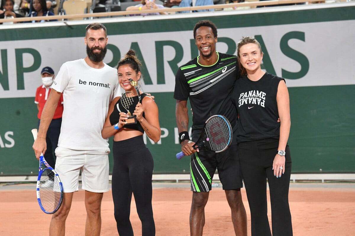 Photo : Exclusif - Benoît Paire et sa compagne Julie Bertin, Gaël Monfils  et sa femme Elina Svitolina - Benoît Paire, Gaël Monfils, Domingo (Pierre  Alexis Bizot) et Zerator (Adrien Nougaret) deux