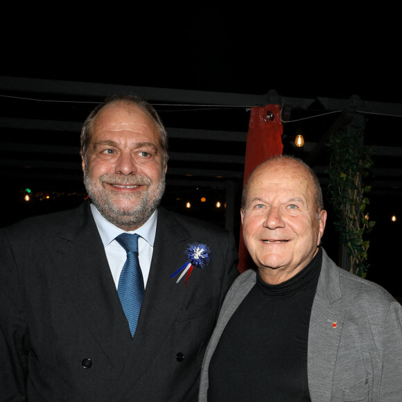 Exclusif - Eric Dupond-Moretti et Marc Ladreit de Lacharrière - Générale de l'opéra-rock "Starmania" à la Seine Musicale de Boulogne-Billancourt. Le 8 novembre 2022. © Dominique Jacovides-Coadic Guirec/Bestimage