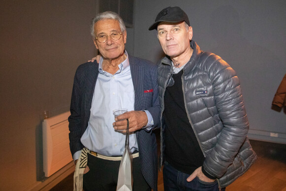 Jean-Marie Périer et Laurent Baffie au théâtre du Rond Point pour une représentation de son spectacle "Flashback" à Paris. Le 28 janvier 2019. © Frédéric Maligne / Bestimage