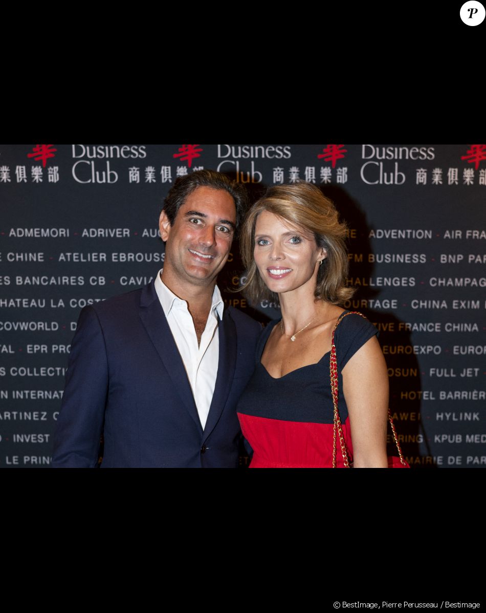 Exclusif - Sylvie Tellier et son mari Laurent Schenten au photocall de la soirée des 10 ans du Chinese Business Club à l'InterContinental Paris le 5 septembre 2022. © Pierre Perusseau / Bestimage