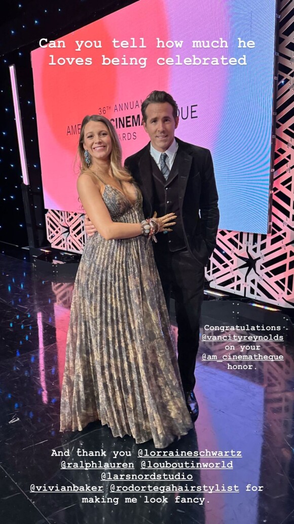 Blake Lively aux American Cinematheque Awards, le 17 novembre 2022 à Los Angeles