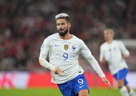 Olivier Giroud (France) - L'équipe de France de football s'incline face au Danemark (2 - 0) à l'issue du match de la Ligue des Nations, le 25 septembre 2022 à Copenhague.