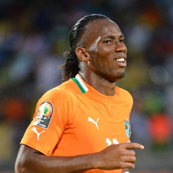 Didier Drogba lors de la Coupe d'Afrique des Nations face au Nigeria au Royal Bafokeng Stadium de Rustenburg en Afrique du Sud le 3 février 2013