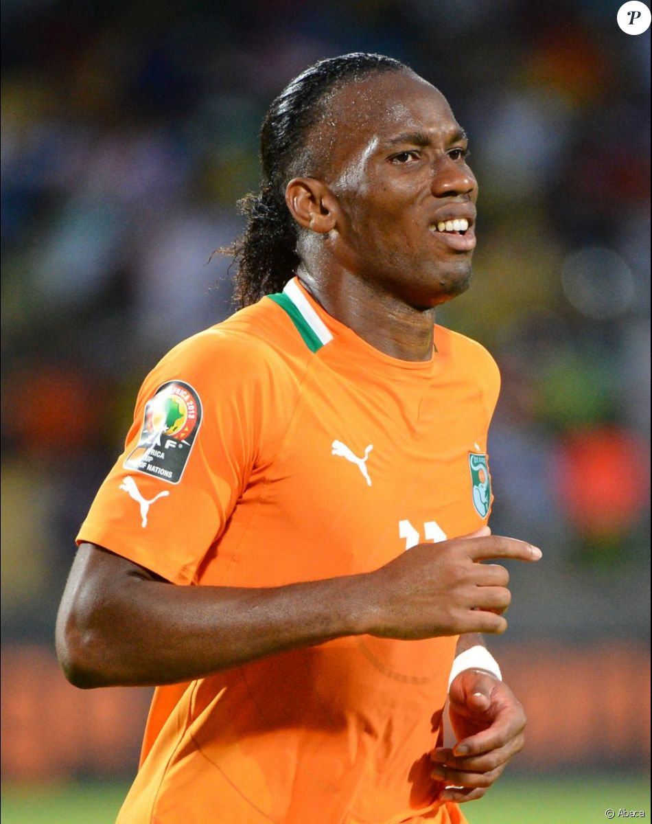 Didier Drogba lors de la Coupe d'Afrique des Nations face au Nigeria au Royal Bafokeng Stadium de Rustenburg en Afrique du Sud le 3 février 2013